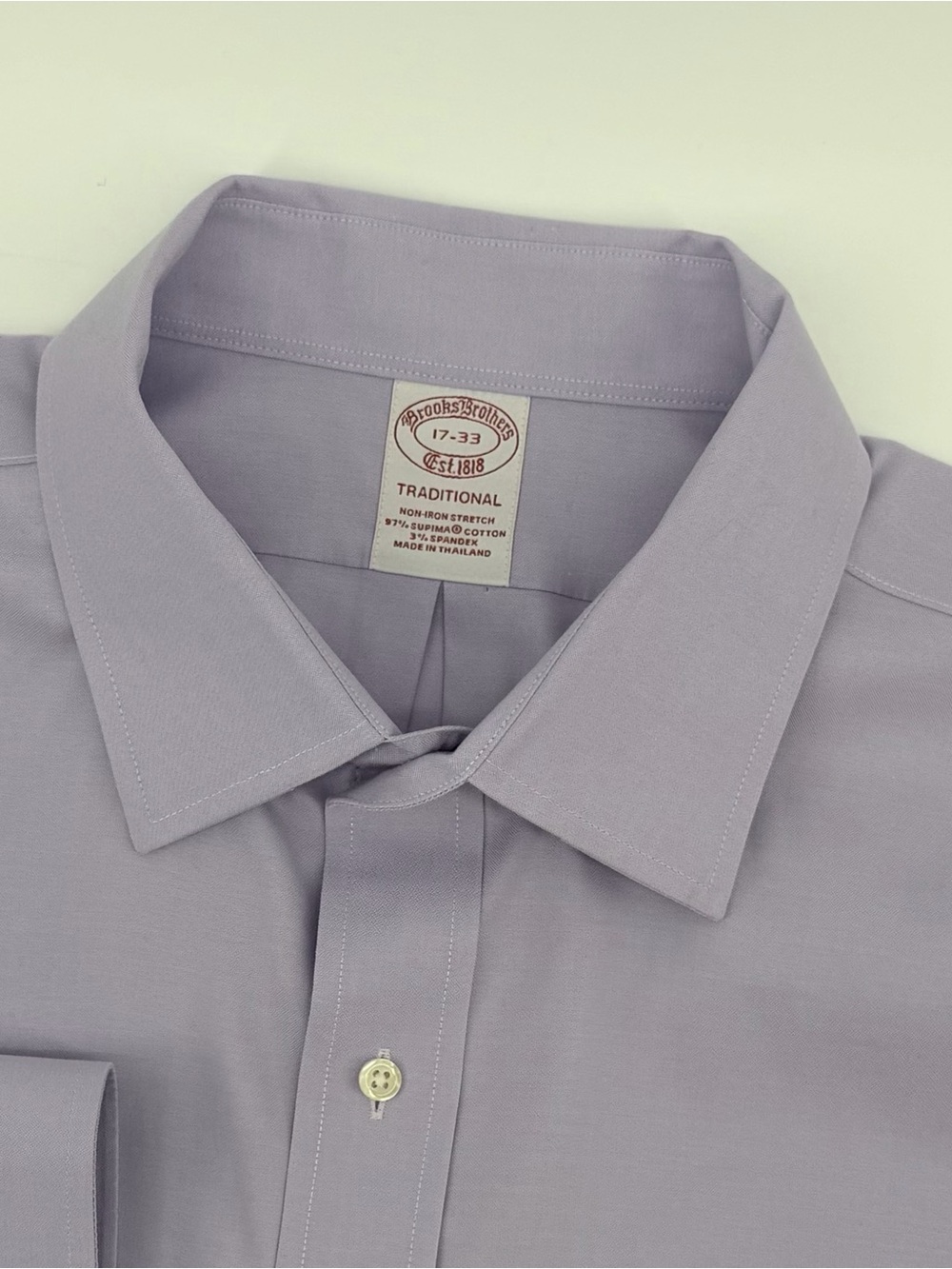 Brooks Brothers Light Lavender Dress Shirt 17/33